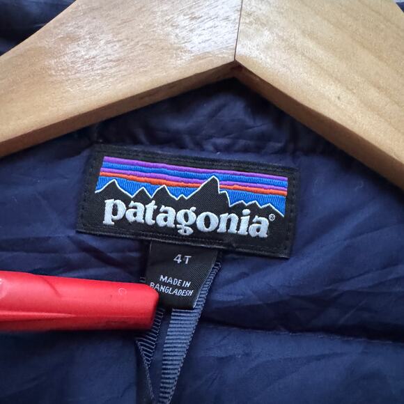 Patagonia Duck Down Sweater Boys Size 4T Full Zip Insulated Puffer Jacket Navy - Picture 7 of 9